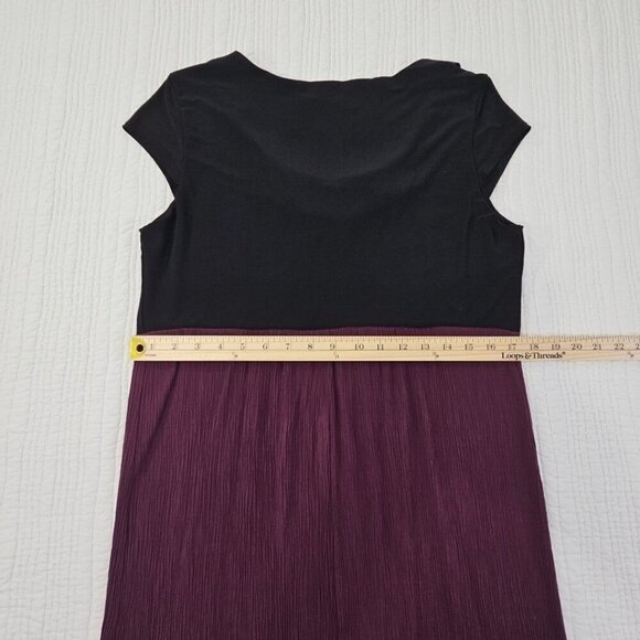 Tiana A Line Dress Women's 12 Stretch Black & Purple Stones Cap Sleeve EUC - Picture 9 of 11